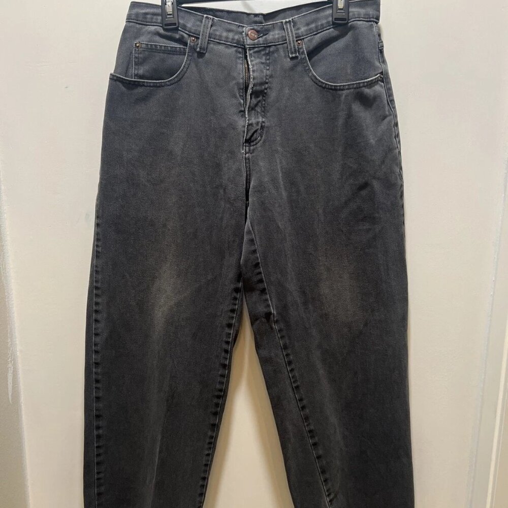 Vintage Robert Stock Jeans Black Wide Leg Loose Fit 90's Denim High Waist
